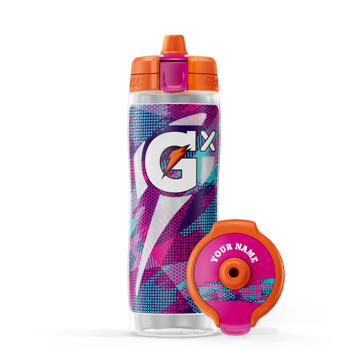 Gx Patterned Water Bottle - Clear Glitched Berry Bottle
