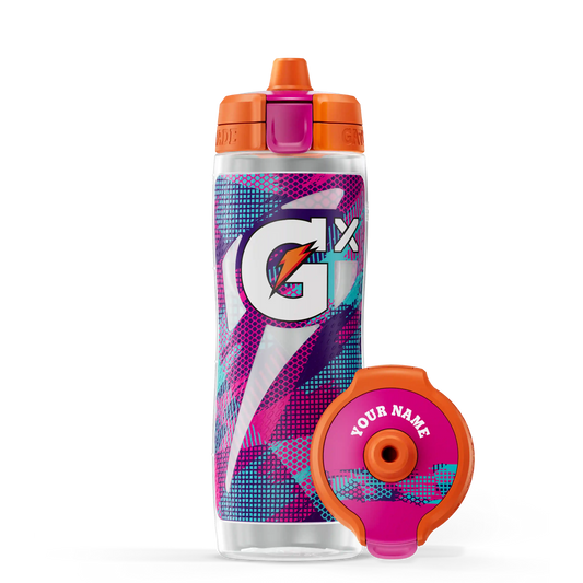Gx Patterned Water Bottle - Clear Glitched Berry Bottle
